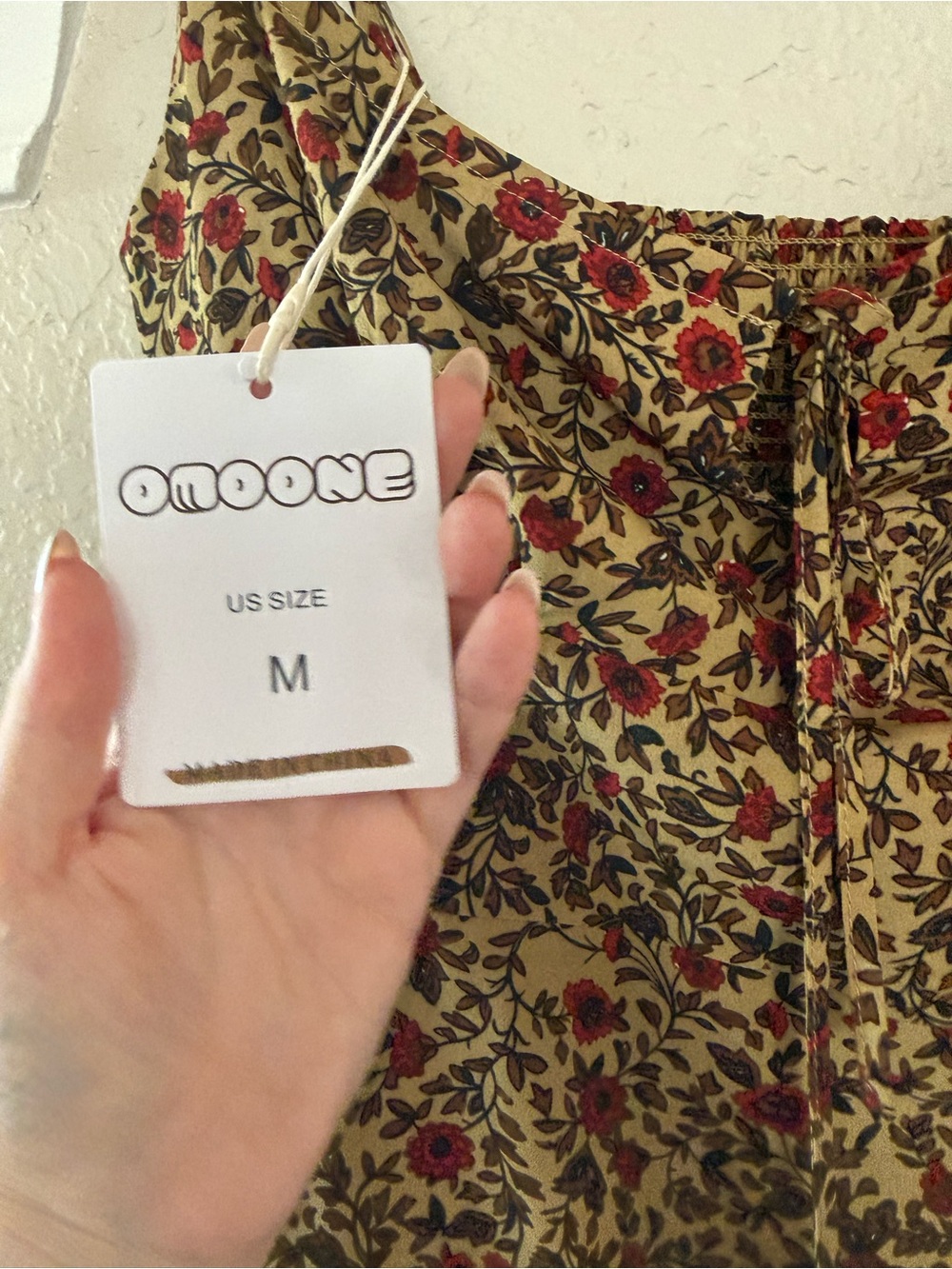 NWT Floral Slip Midi Dress in Green and Red (m) - Picture 5 of 7